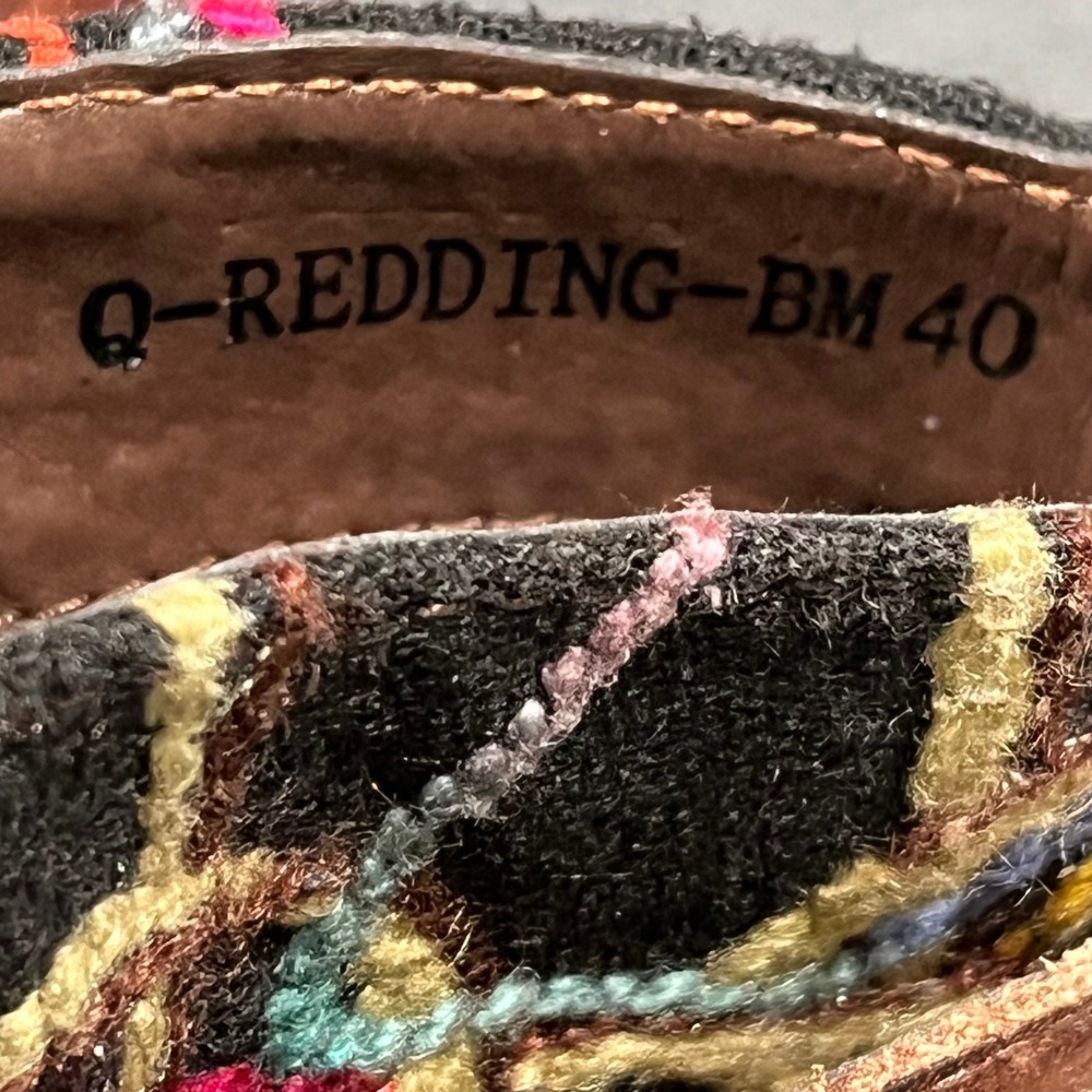 Spring Step LArtiste Q-Redding Ankle Boots Womens 9 Black Brown Embroidered Boho - Picture 2 of 10